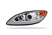 Headlight Chrome with LED Glow Bar Driver 2008-2016 International Prostar