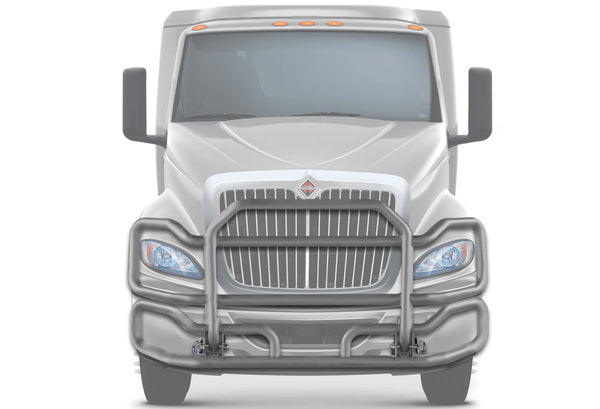 Front Grey Grille Guard Large International RH (plastic bumper)