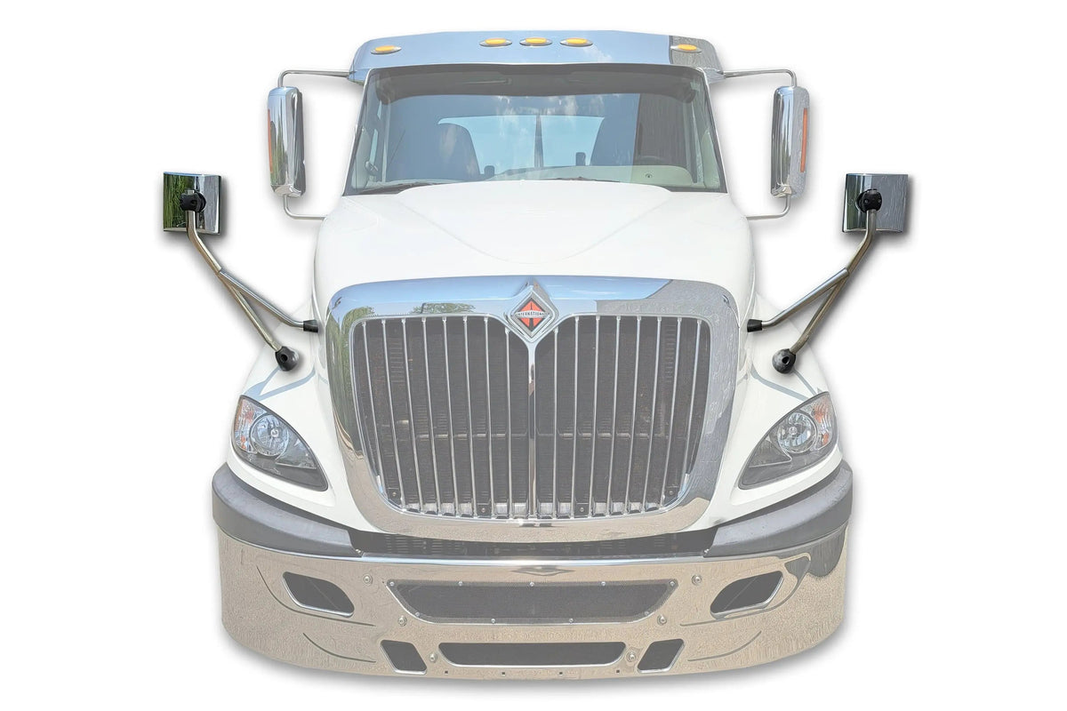 Chrome Hood Mirrors Pair International Prostar 2002-2017 - 