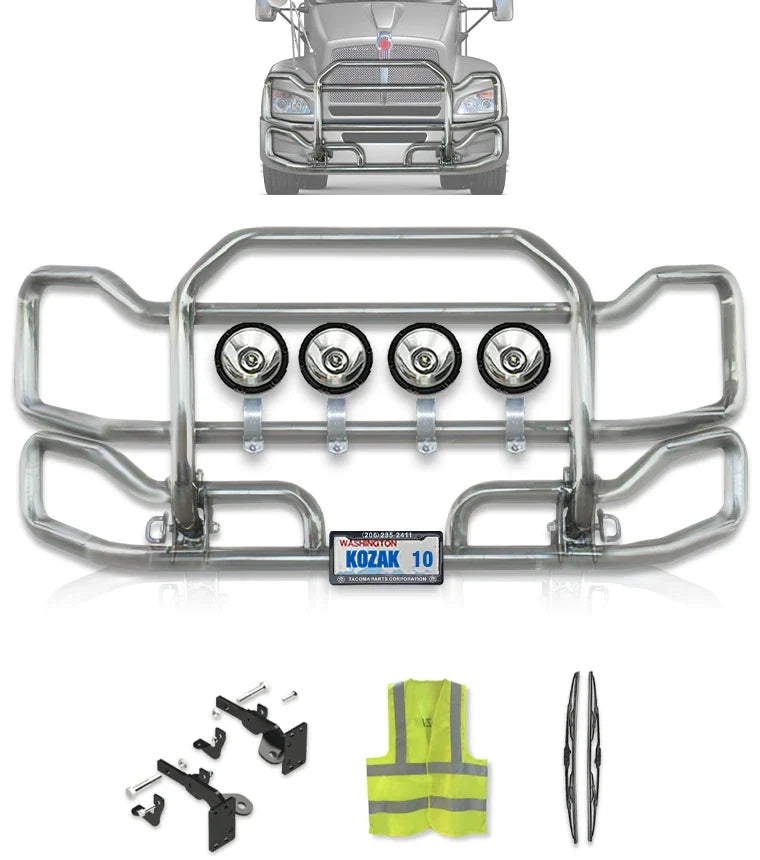 Front Grille Guard Large Chrome Kenworth T440