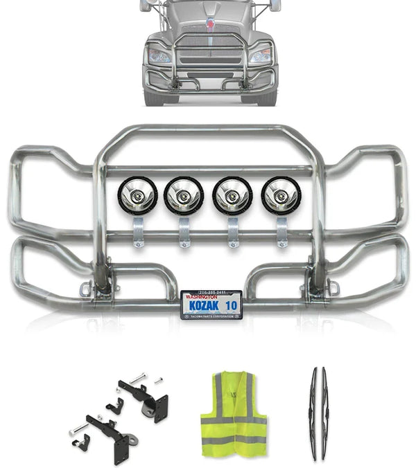 Front Grille Guard Large Chrome Kenworth T440