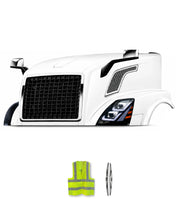 Hood Shell Fiberglass w/ Grille, Mirror, Headlight, Air Intakes 2004-2017 Volvo VNL