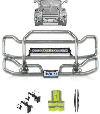 Front Grille Guard Large Chrome Kenworth T440