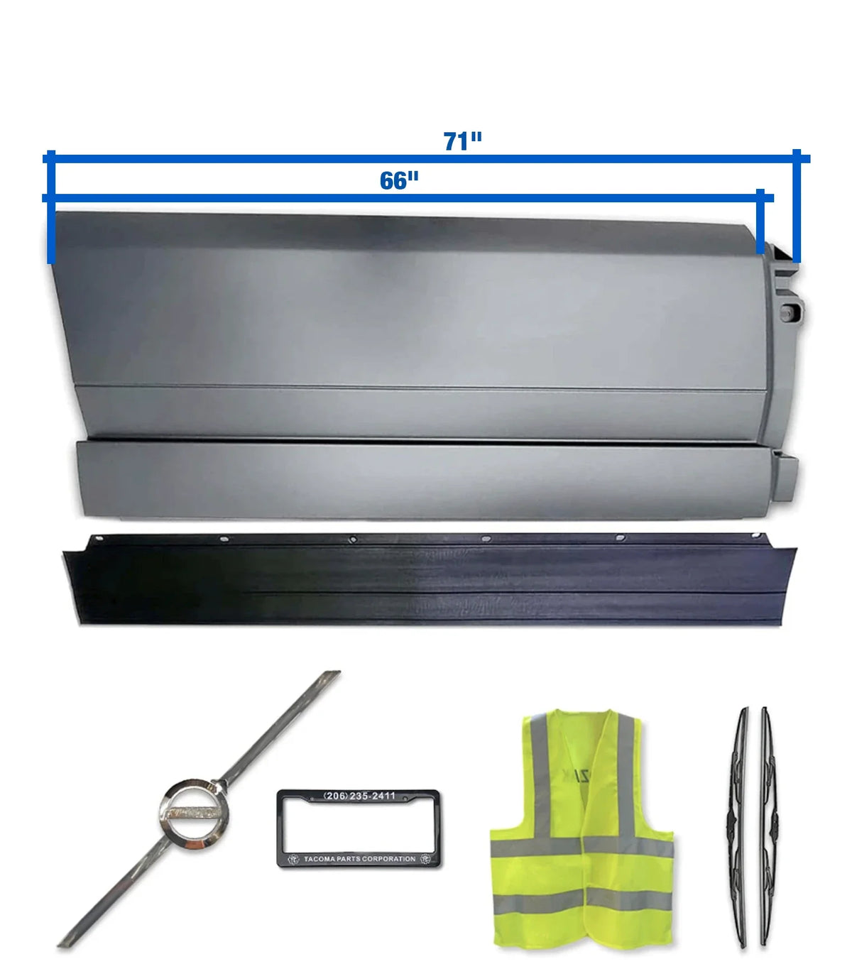 Side Middle Fairing Panel 71" with Rubber Stripe Passenger 2018+ Volvo VNL
