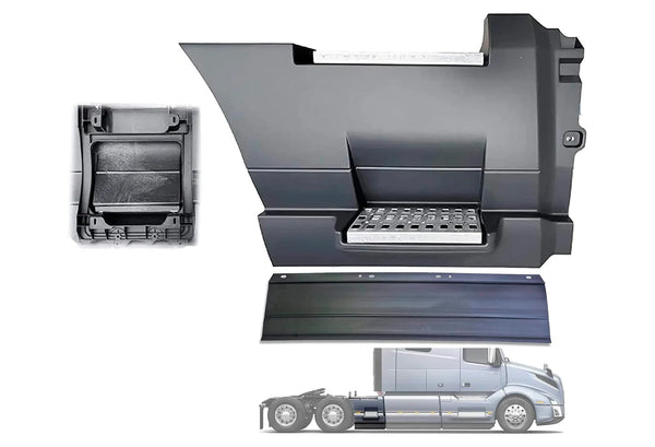 Rear Step Side Fairing Panel with Rubber Passenger 35" 2018+ Volvo VNL VNR