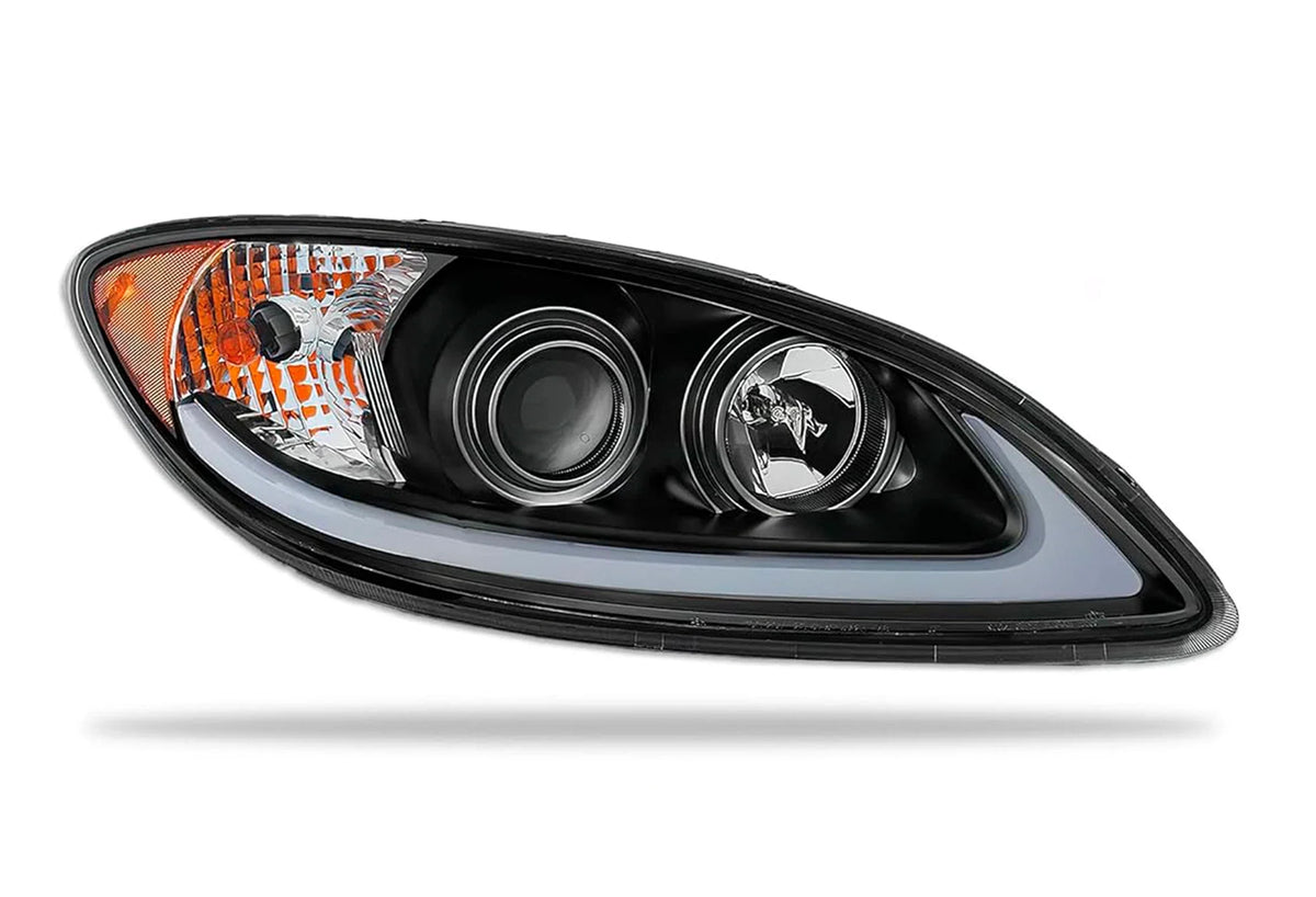 Headlight Black with LED Glow Bar Passenger 2008-2016 International Prostar