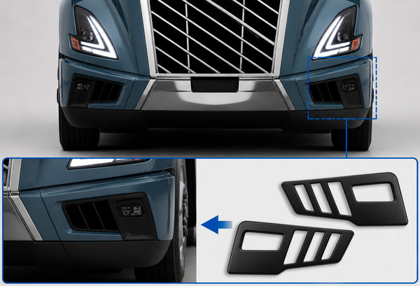 Bumper Fog Lamp Bezels Set 2025+ Volvo VN VNL New