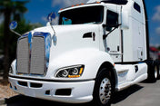 Headlight LED Black with Turn Signal Dual Driver 2008-2018 Kenworth T660 T370