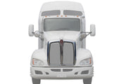 Kozak Direct Fit Aftermarket Replacement Chrome Grille Frame for Kenworth T660 Semi Trucks (Manufacturer number: L29-1053-100) PLUS Logo, 2x22 Windshield wipers and Kozak Vest