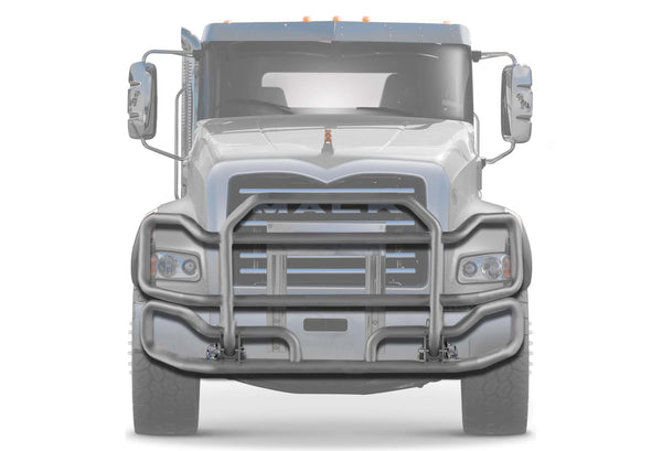 Front Grey Grille Guard Large 2004+ Mack Granite GU713 (Set-Back)