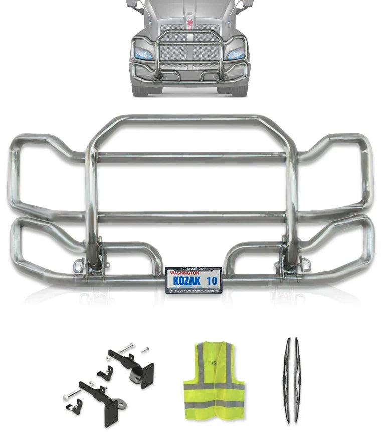 Front Grille Guard Large Chrome Kenworth T700