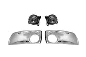 Kozak  Chrome Plastic Bumper Extension Corners Pair With Brackets with Fog lights and bezels for Kenworth T660 - 