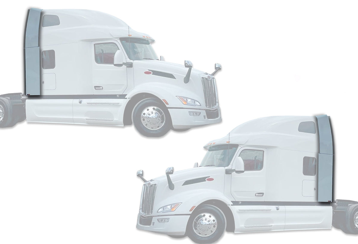 Cabin Sleeper Fairing Extenders Upper Plastic & Lower Aluminum Full Set 2022+ Peterbilt 579