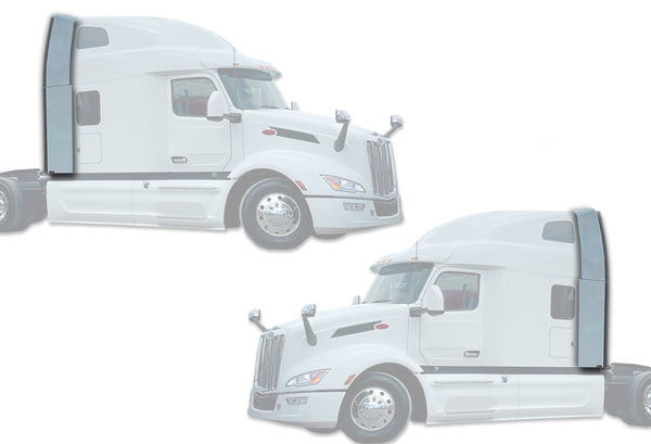 Cabin Sleeper Fairing Extenders Upper Plastic & Lower Aluminum Full Set 2022+ Peterbilt 579