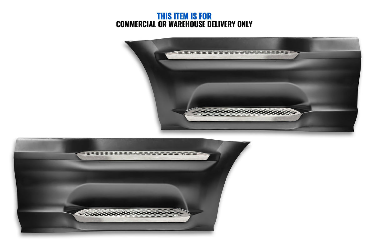 Front Step Side Panels w/Brackets, Upper & Lower Metal Steps Set 2022+ Peterbilt 579