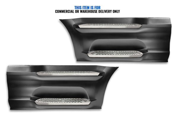 Front Step Side Panels w/Brackets, Upper & Lower Metal Steps Set 2022+ Peterbilt 579