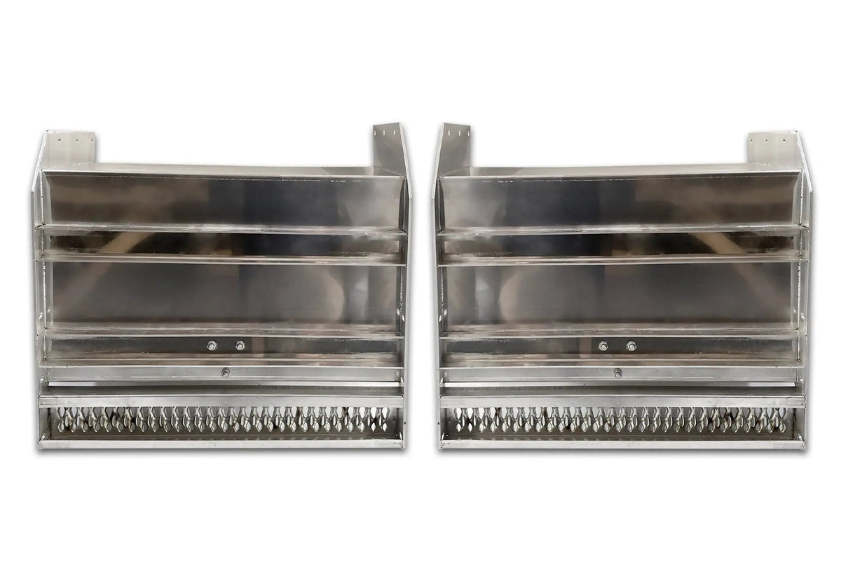 Aluminum Tool Boxes Step 2 pcs with Brackets Right & Left Side for Peterbilt 377 - 