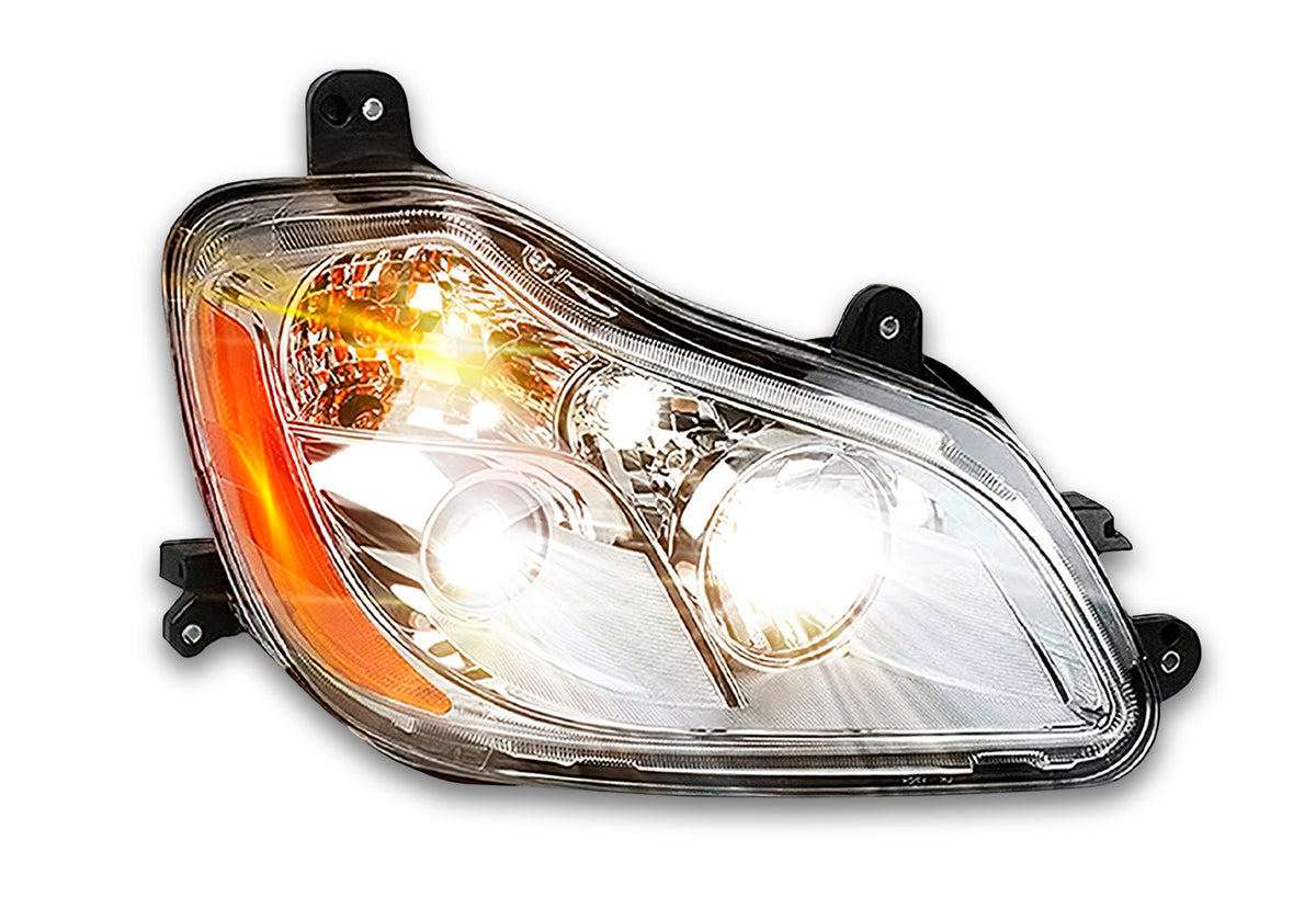 Headlight Halogen Assembly Chrome Housing Passenger 2013-2021 Kenworth T680
