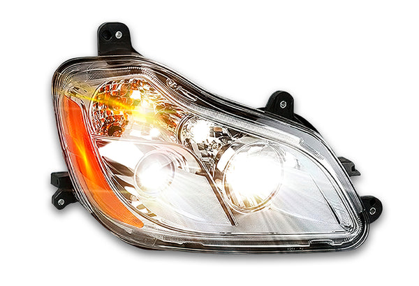 Headlight Halogen Assembly Chrome Housing Passenger 2013-2021 Kenworth T680