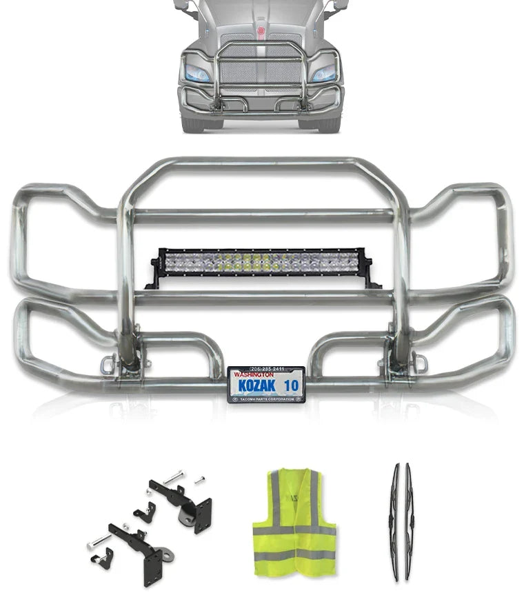 Front Grille Guard Large Chrome Kenworth T700