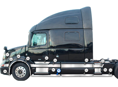 Front Panel Stripe Chrome Trim lower for Driver Side (9L) 2004-2017 Volvo VNL