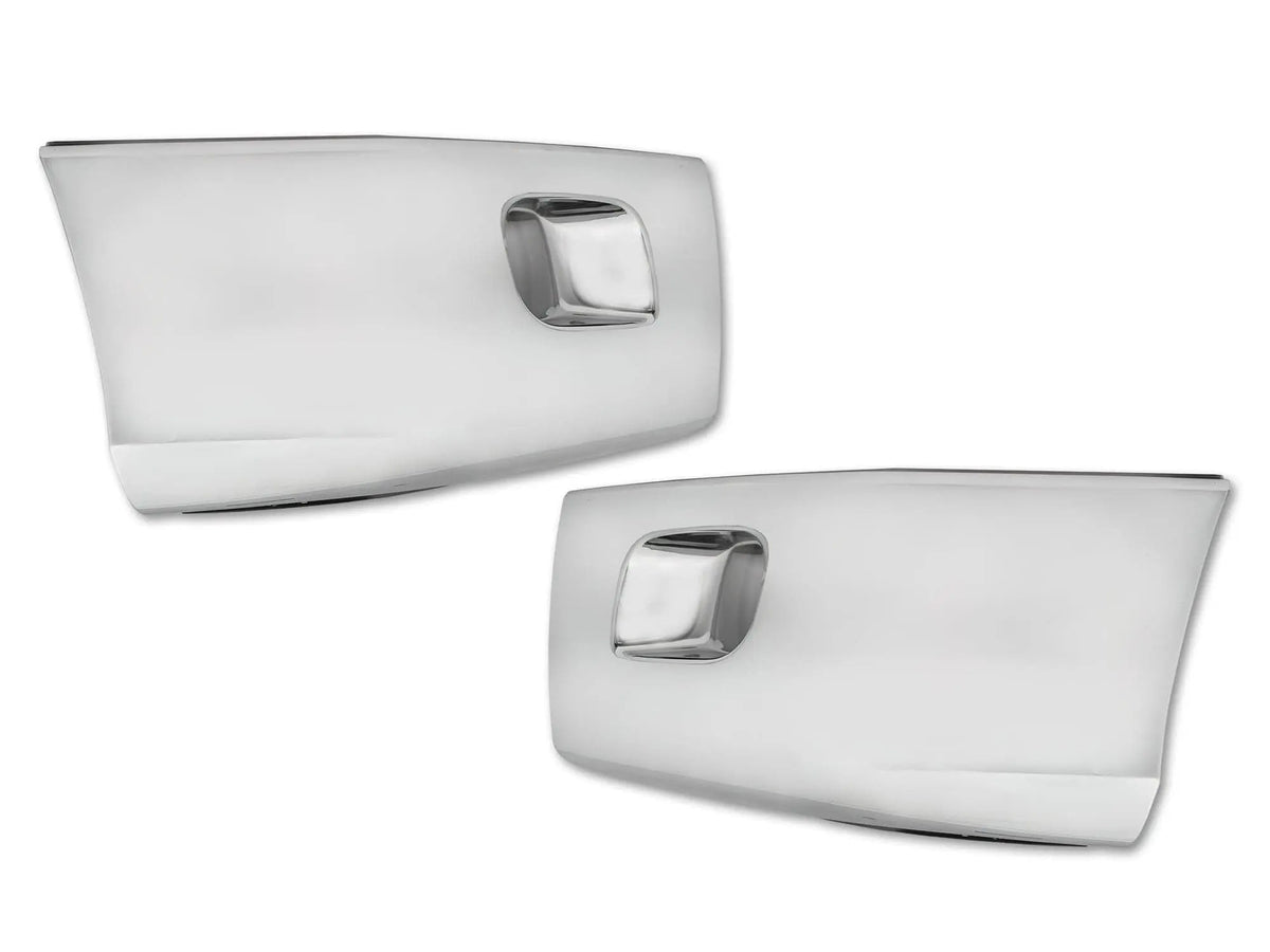 Chrome Plastic Bumper Corners Right and Left Side No Fog Light Hole for Peterbilt 579 - 