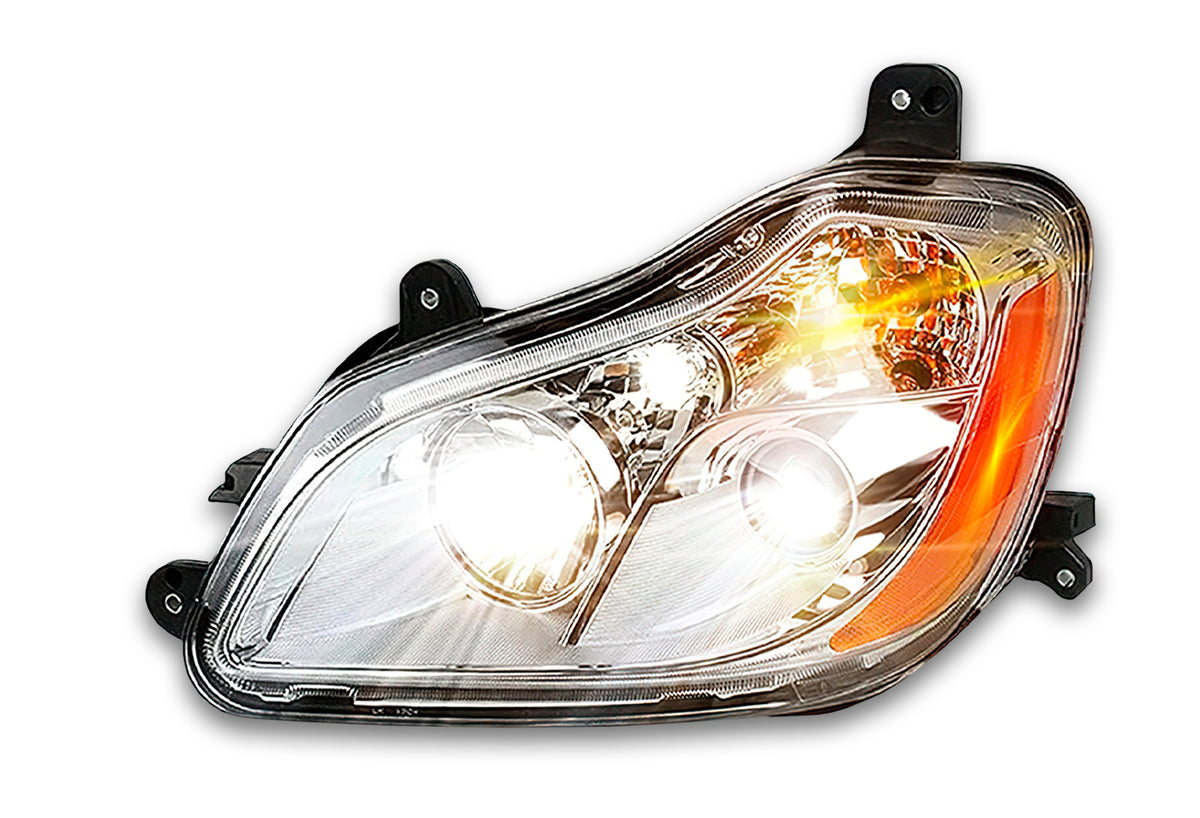 Headlight Halogen Assembly Chrome Housing Driver 2013-2021 Kenworth T680