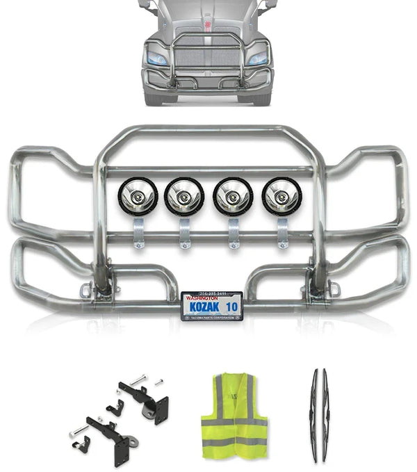 Front Grille Guard Large Chrome Kenworth T700
