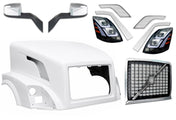 Hood Shell Fiberglass w/ Grille, Mirror, Headlight, Air Intakes 2004-2017 Volvo VNL
