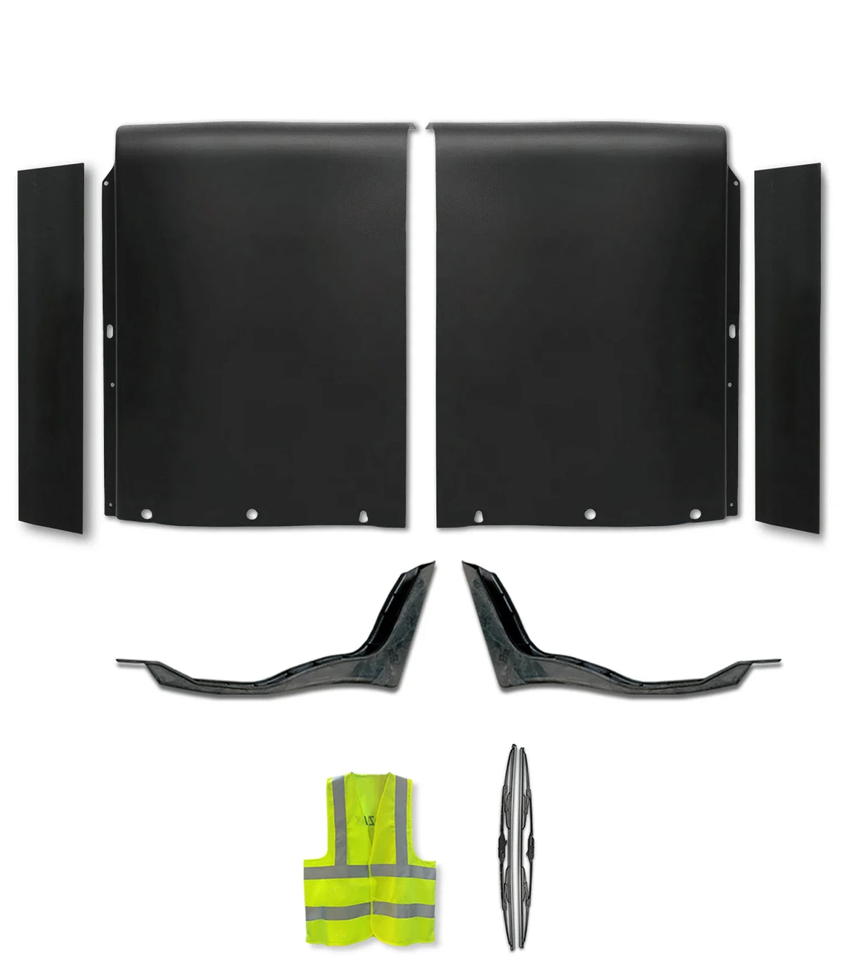 Top Wind Fairings Cab Panels w/Extenders & w/Brackets Set International LT625