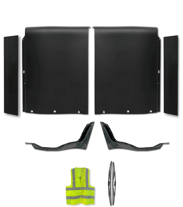 Top Wind Fairings Cab Panels w/Extenders & w/Brackets Set International LT625