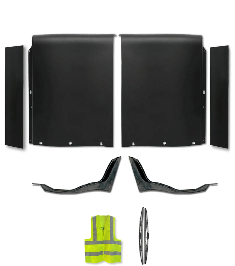 Top Wind Fairings Cab Panels w/Extenders & w/Brackets Set International LT625