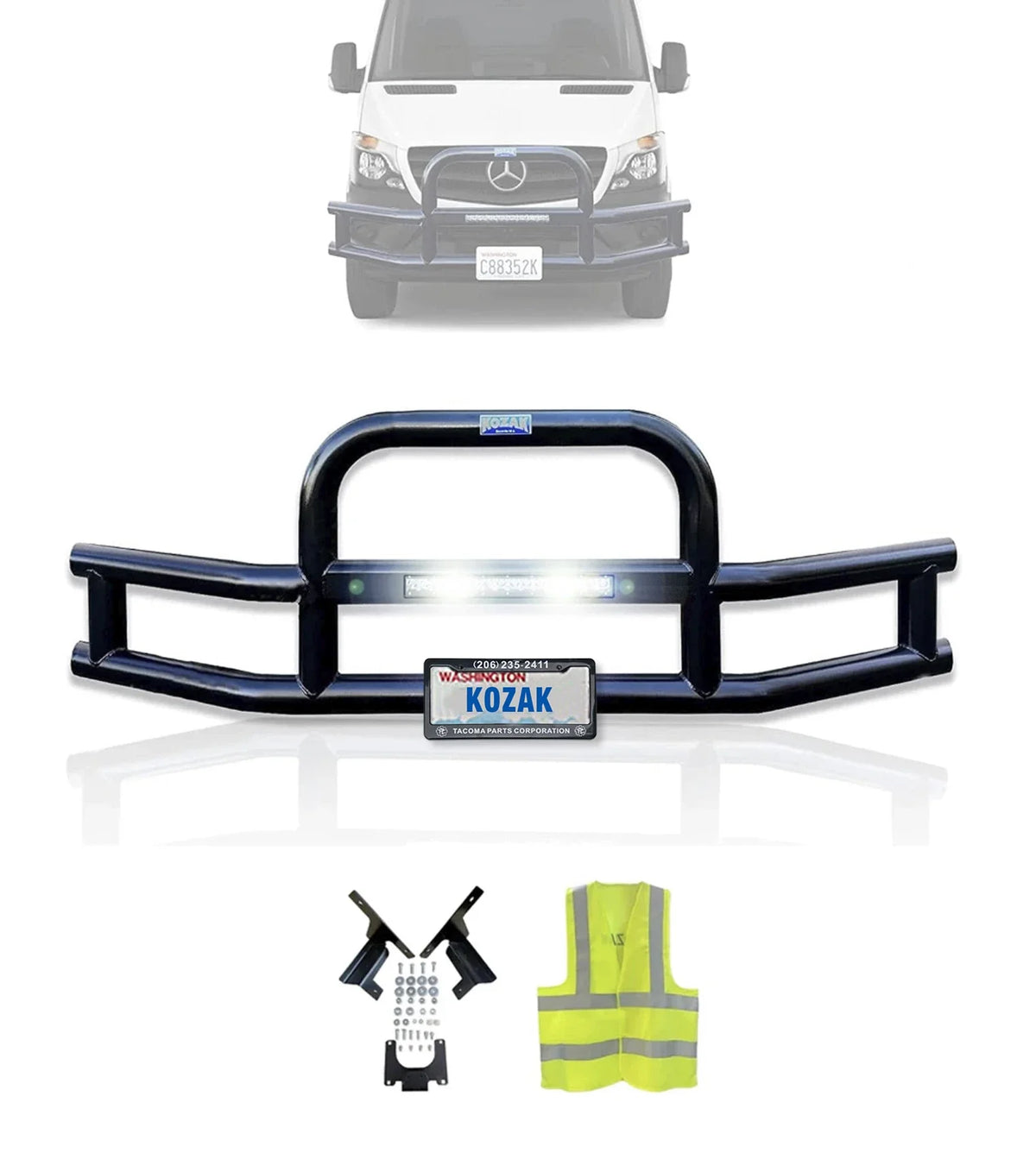3" Grille Guard with LED Bar 2010-2013 Mercedes-Benz Sprinter