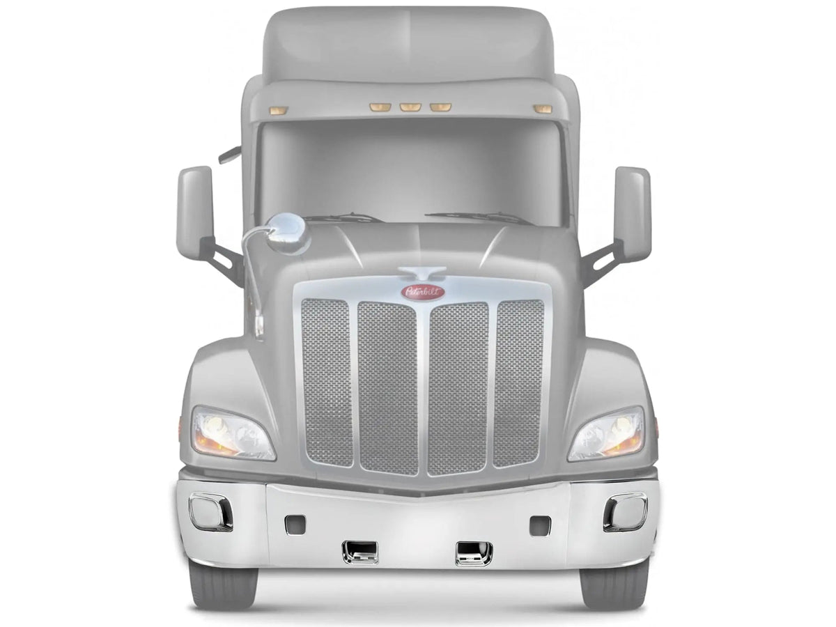 Chrome Plastic Bumper Center and Corners No Fog Light Hole for Peterbilt 579 - 