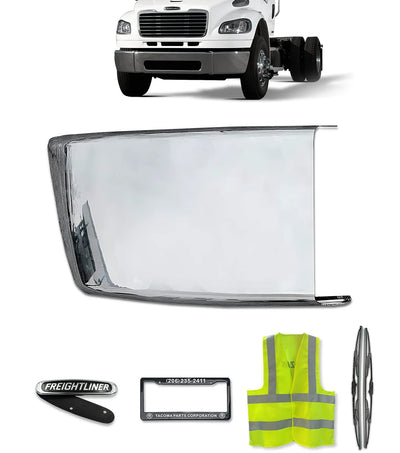 Bumper Corner Steel Chrome Passenger 2003-2021 Freightliner M2 Business Class 106 112