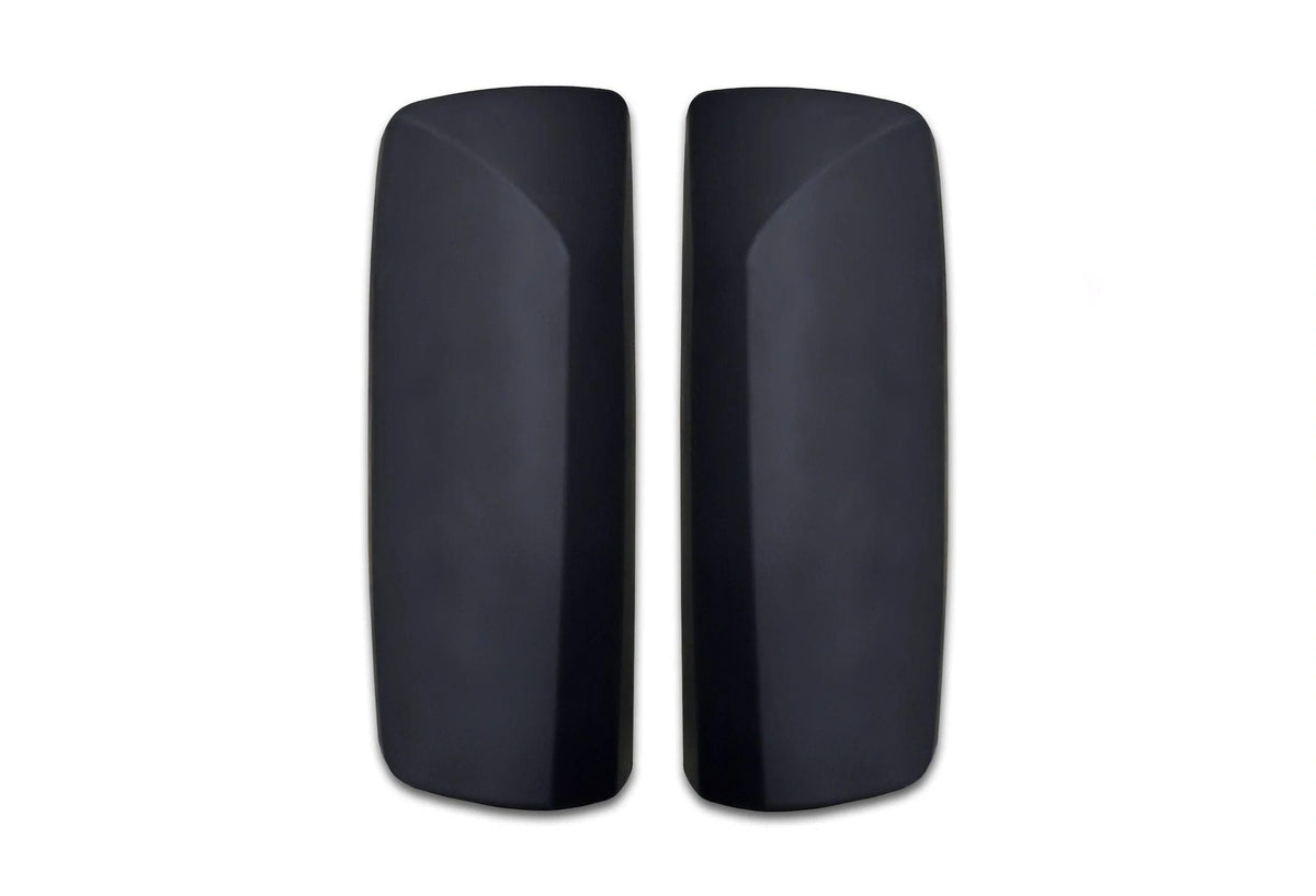 KOZAK Pair Mirror Arm Cover (Black) and Matte Black Door Mirror Cover Pair Set Left and Right side compatible with Volvo VNL VNM VNX VN 2004-2023 PLUS Logo, 2x22" Wipers and KOZAK Vest