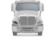 KOZAK Replacement Black Projector Headlight with Glow LED bar (Passenger Right Side) For International ProStar 2008-2016 PLUS Logo, Wipers, 2x H1, 2x H7 LED Bulbs, Frame License Plate and Vest