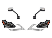 Fiberglass Hood w/Grille w/Bug Screen, Air Intakes, Mirrors, LED Headlights, Short Trims - Set 2022+ Kenworth T680 Next Gen
