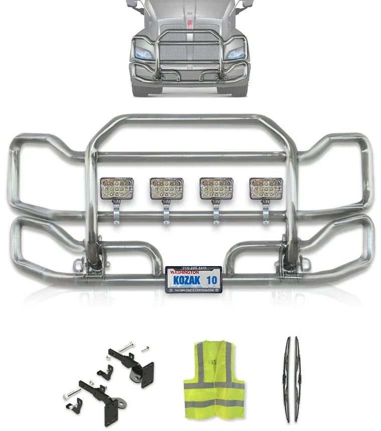 Front Grille Guard Large Chrome Kenworth T700