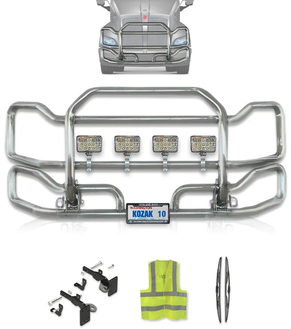 Front Grille Guard Large Chrome Kenworth T700