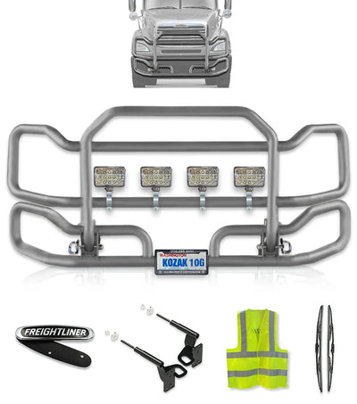 Front Grey Grille Guard Large Freightliner Columbia