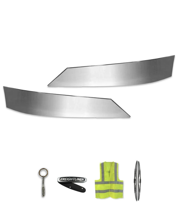 Top Bumper Fins Stainless Steel Set 14" / 16" Bumper 2008-2017 Freightliner Cascadia 125 113