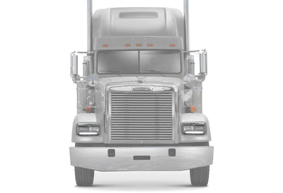 Headlights Bezels Chrome with 12" Clear/White LED Light Strip Bar 2 Pcs For Freightliner FLD Classic XL - 
