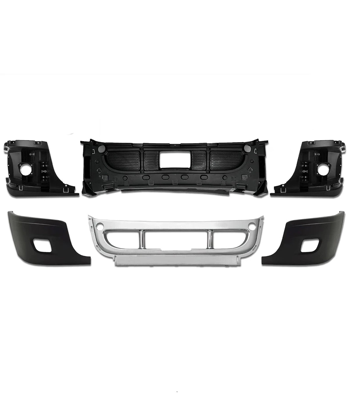 Bumper Set with Fog Light Holes 6 Pcs 2008-2017 Freightliner Cascadia 125 113