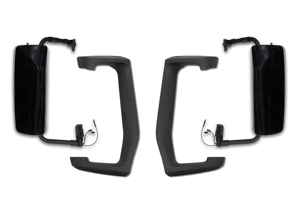 Side View Door Mirrors Power Heated Black Set Volvo 2004+ VNL VNM VNX
