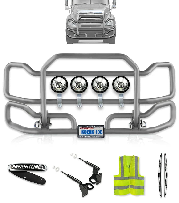 Front Grey Grille Guard Large Freightliner Columbia