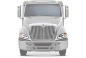 KOZAK Replacement Chrome Projector Headlight with Glow LED bar (Driver Left Side) For International ProStar 2008-2016 PLUS Logo, Wipers, 2x H1, 2x H7 LED Bulbs, Frame License Plate and Vest