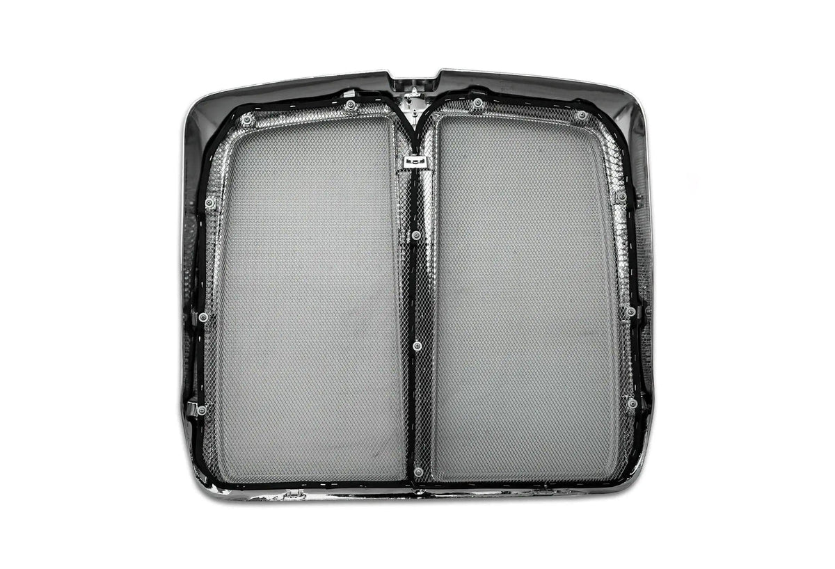 KOZAK Grille Chrome with Aluminum Bug Mesh Net Compatible with Kenworth T660 Models L29-1053-100 PLUS Kenworth Logo 2x 22" Windshield wipers and KOZAK Vest