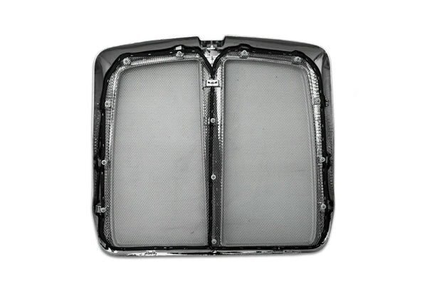 KOZAK Grille Chrome with Aluminum Bug Mesh Net Compatible with Kenworth T660 Models L29-1053-100 PLUS Kenworth Logo 2x 22" Windshield wipers and KOZAK Vest