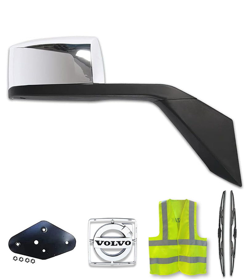 Hood Mirror Chrome Passenger 2004-2017 Volvo VNL